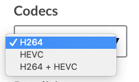 Opciones de códec