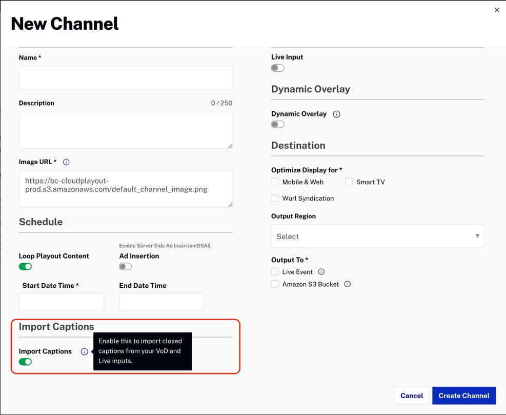 Crear canal con subtítulos