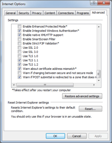 Configuración de Internet Explorer