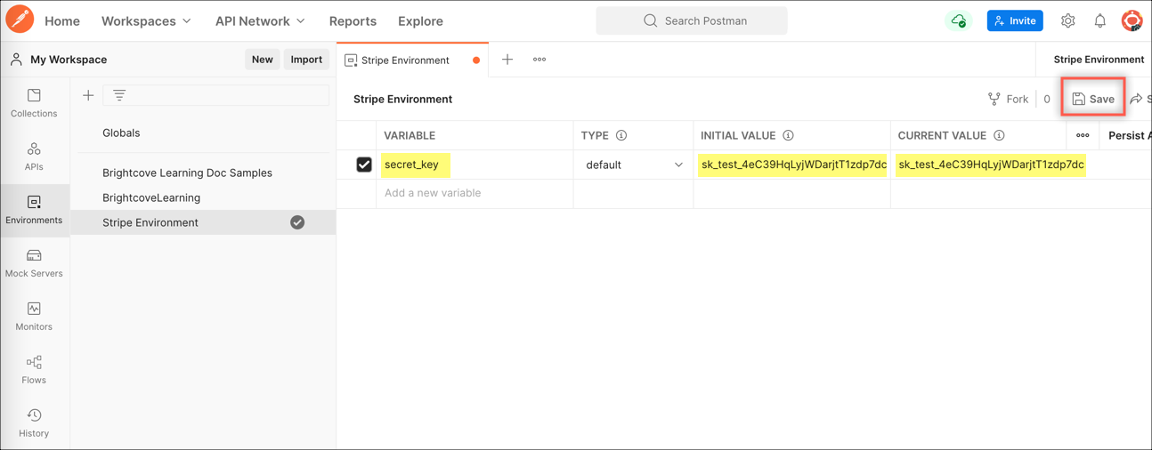 crear variable de clave secreta